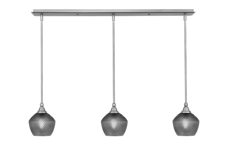 Toltec Lighting - 36-BN-4622 - Three Light Linear Pendalier - Stem - Brushed Nickel