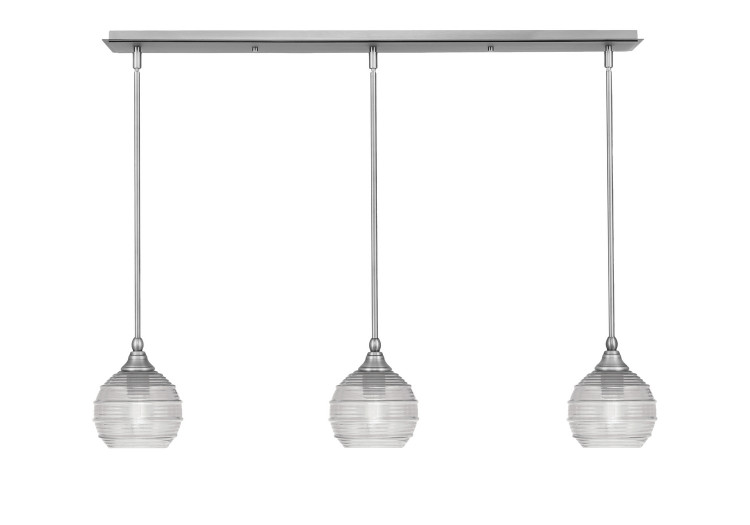 Toltec Lighting - 36-BN-5110 - Three Light Linear Pendalier - Stem - Brushed Nickel