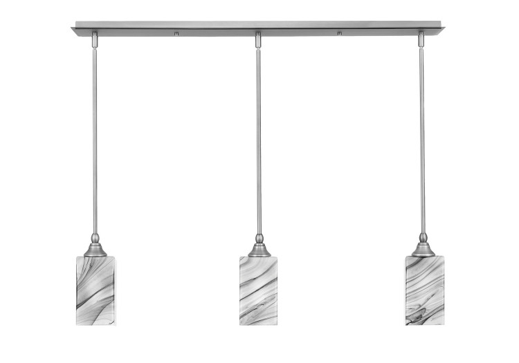 Toltec Lighting - 36-BN-549 - Three Light Linear Pendalier - Stem - Brushed Nickel