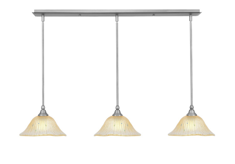 Toltec Lighting - 36-BN-730 - Three Light Linear Pendalier - Any - Brushed Nickel