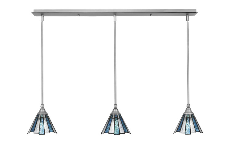 Toltec Lighting - 36-BN-9325 - Three Light Linear Pendalier - Stem - Brushed Nickel
