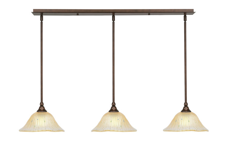 Toltec Lighting - 36-BRZ-730 - Three Light Linear Pendalier - Any - Bronze