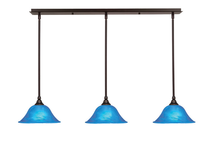 Toltec Lighting - 36-DG-435 - Three Light Linear Pendalier - Any - Dark Granite
