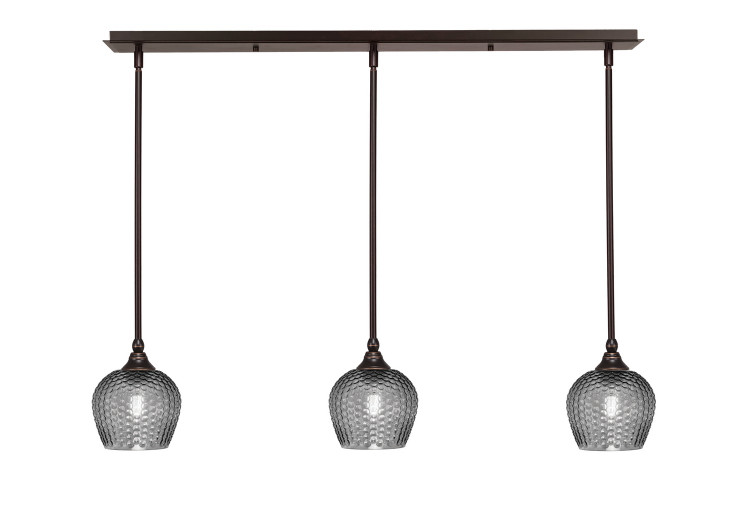 Toltec Lighting - 36-DG-4602 - Three Light Linear Pendalier - Stem - Dark Granite