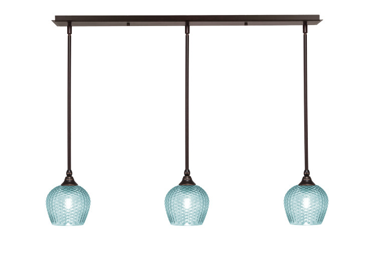 Toltec Lighting - 36-DG-4605 - Three Light Linear Pendalier - Stem - Dark Granite