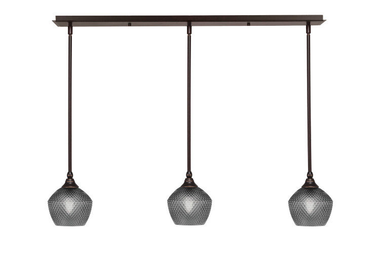 Toltec Lighting - 36-DG-4622 - Three Light Linear Pendalier - Stem - Dark Granite