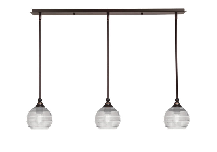 Toltec Lighting - 36-DG-5110 - Three Light Linear Pendalier - Stem - Dark Granite