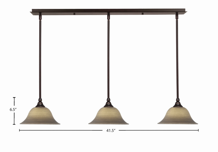 Toltec Lighting - 36-DG-603 - Three Light Mini Pendant - Any - Dark Granite