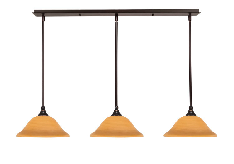 Toltec Lighting - 36-DG-624 - Three Light Mini Pendant - Any - Dark Granite