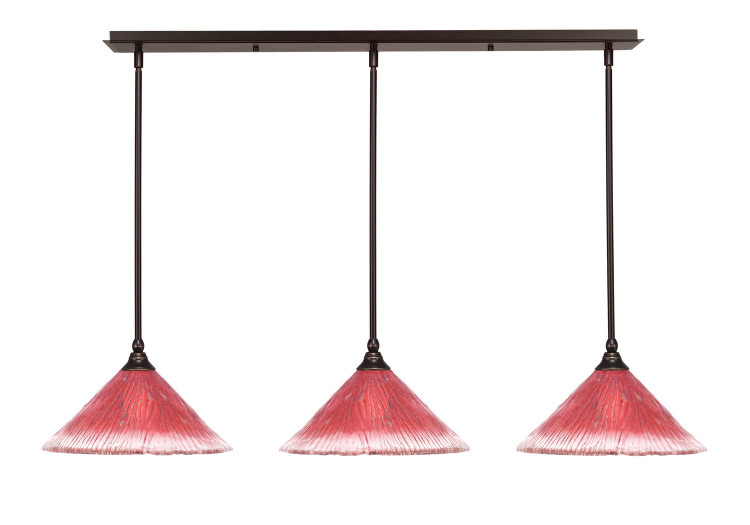 Toltec Lighting - 36-DG-706 - Three Light Linear Pendalier - Any - Dark Granite
