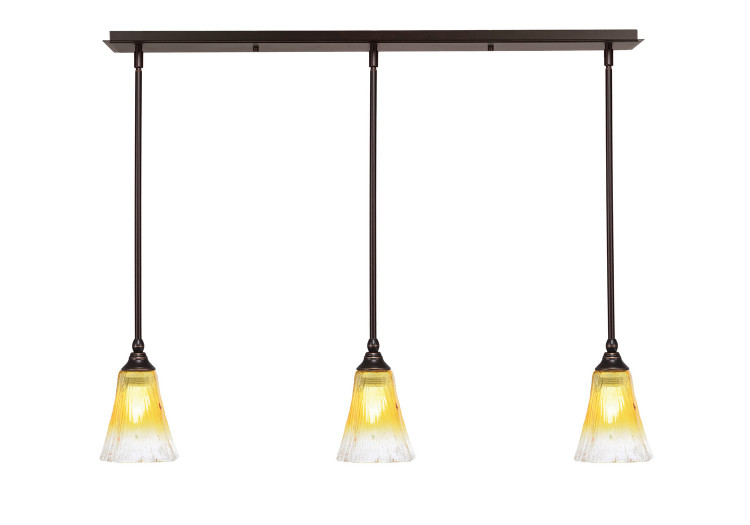 Toltec Lighting - 36-DG-724 - Three Light Linear Pendalier - Any - Dark Granite