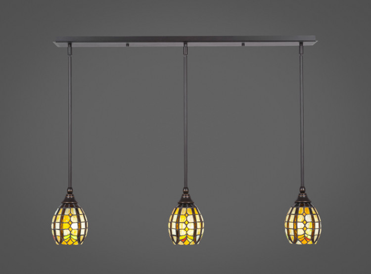 Toltec Lighting - 36-DG-9871 - Three Light Mini Pendant - Any - Dark Granite