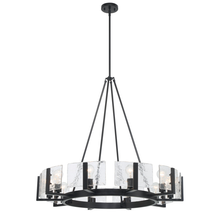 Golden - 3164-10 BLK-HWG - Ten Light Chandelier - Aenon - Matte Black