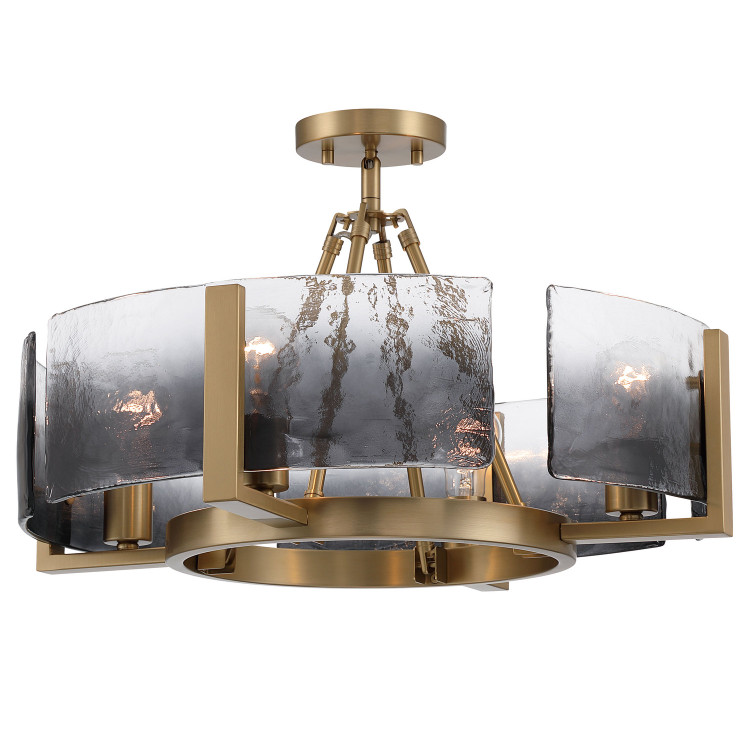 Golden - 3164-4SF BCB-SWG - Four Light Semi-Flush Mount - Aenon - Brushed Champagne Brass