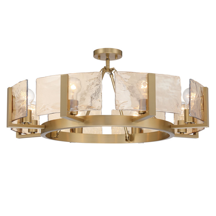 Golden - 3164-8SF BCB-AWG - Eight Light Semi-Flush Mount - Aenon - Brushed Champagne Brass