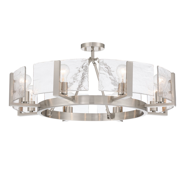 Golden - 3164-8SF PW-HWG - Eight Light Semi-Flush Mount - Aenon - Pewter