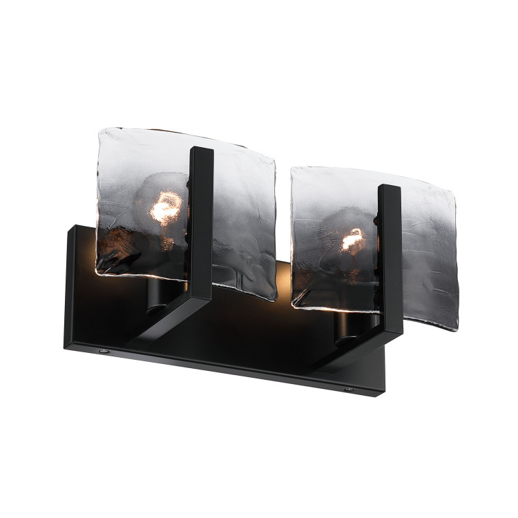 Golden - 3164-BA2 BLK-SWG - Two Light Vanity - Aenon - Matte Black
