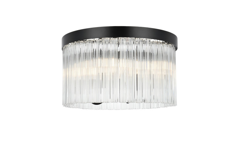 Elegant Lighting - 1070F16BK - Four Light Flush Mount - Harlow - Black and Clear