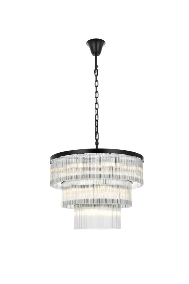 Elegant Lighting - 1070G32BK - 18 Light Chandelier - Harlow - Black and Clear