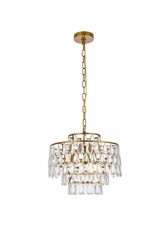 Elegant Lighting - 1102D16BR - Three Light Pendant - Mila - brass