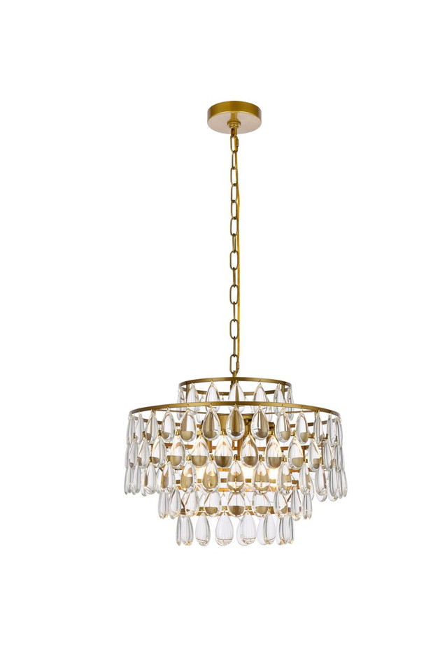 Elegant Lighting - 1102D18BR - Five Light Pendant - Mila - Brass