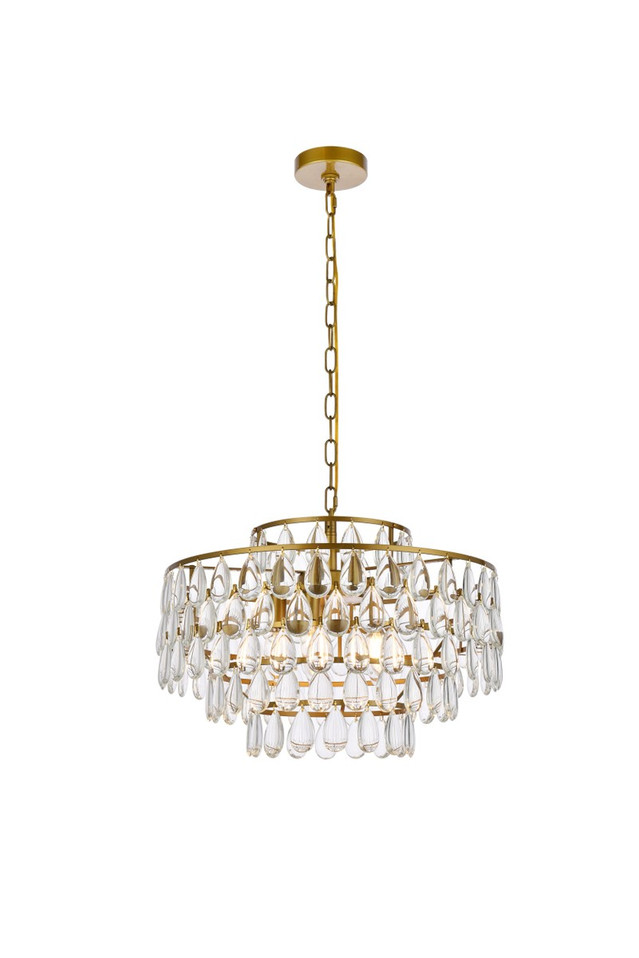 Elegant Lighting - 1102D20BR - Five Light Pendant - Mila - brass