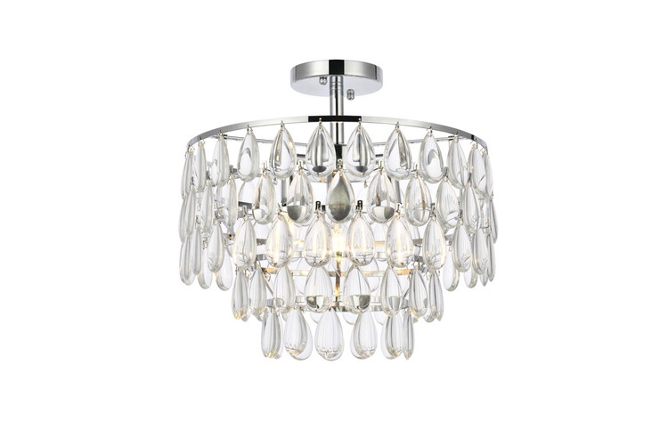 Elegant Lighting - 1103F16C - Three Light Flush Mount - Mila - chrome