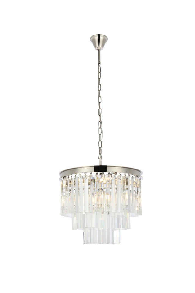 Elegant Lighting - 1201D20PN/RC - Nine Light Chandelier - Sydney - Polished Nickel Elegant Lighting - 1201D20PN/RC - Nine Light Chandelier - Sydney - Polished Nickel