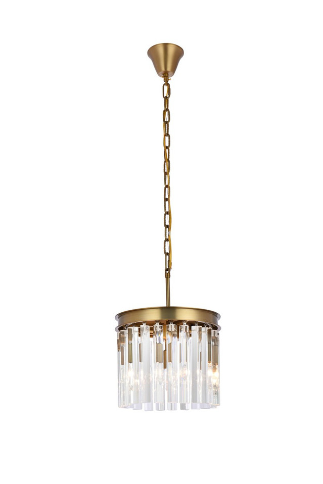 Elegant Lighting - 1208D12SG/RC - Three Light Pendant - Sydney - satin gold