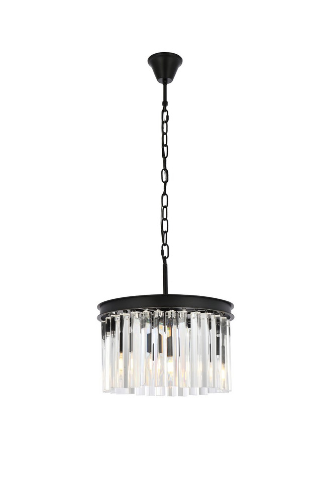 Elegant Lighting - 1208D16MB/RC - Three Light Pendant - Sydney - Matte Black
