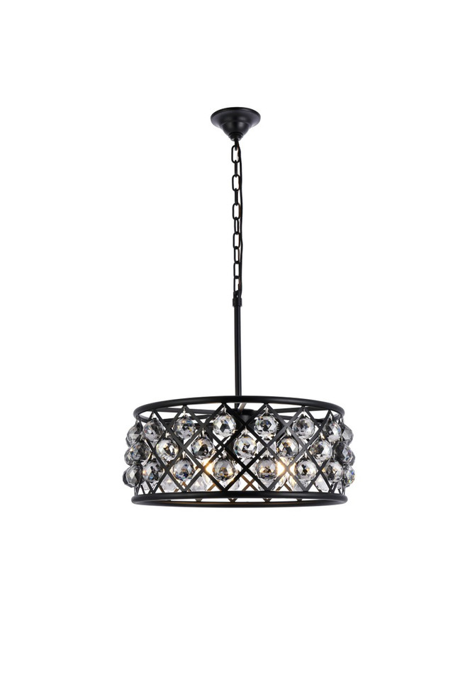 Elegant Lighting - 1214D20MB-SS/RC - Five Light Chandelier - Madison - Matte Black Elegant Lighting - 1214D20MB-SS/RC - Five Light Chandelier - Madison - Matte Black