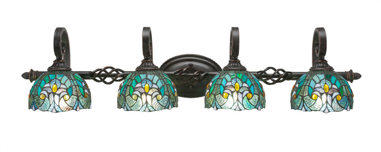 Toltec Lighting - 164-DG-9925 - Four Light Bath Bar - Eleganté - Dark Granite