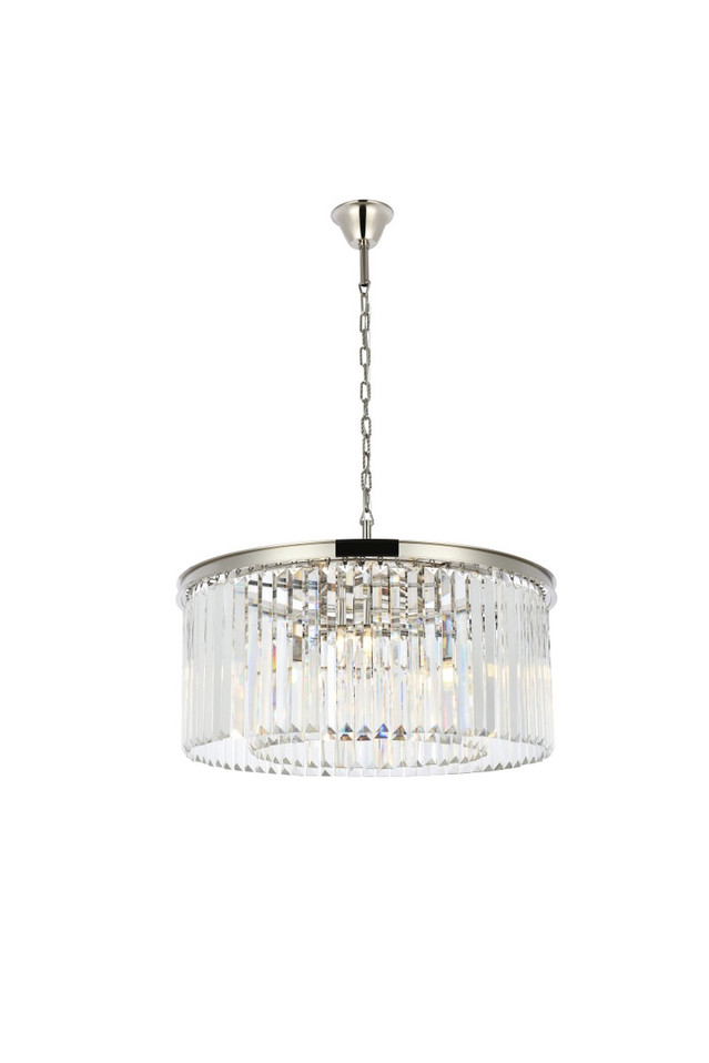 Elegant Lighting - 1238D31PN/RC - Eight Light Chandelier - Sydney - Polished nickel