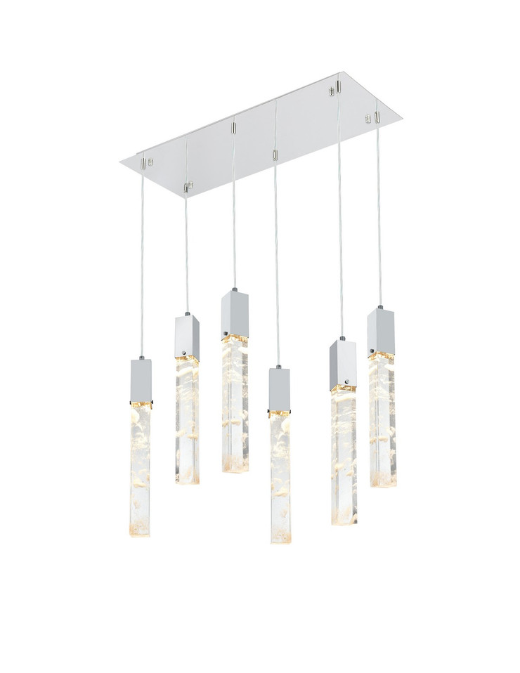 Elegant Lighting - 2088D32C - Six Light Pendant - Aurora - Chrome