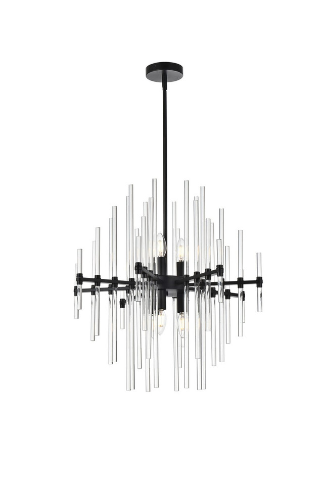Elegant Lighting - 2502D23BK - Six Light Pendant - Sienna - black