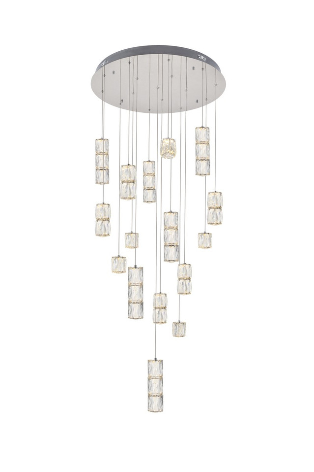 Elegant Lighting - 3500D28C - LED Pendant - Polaris - Chrome