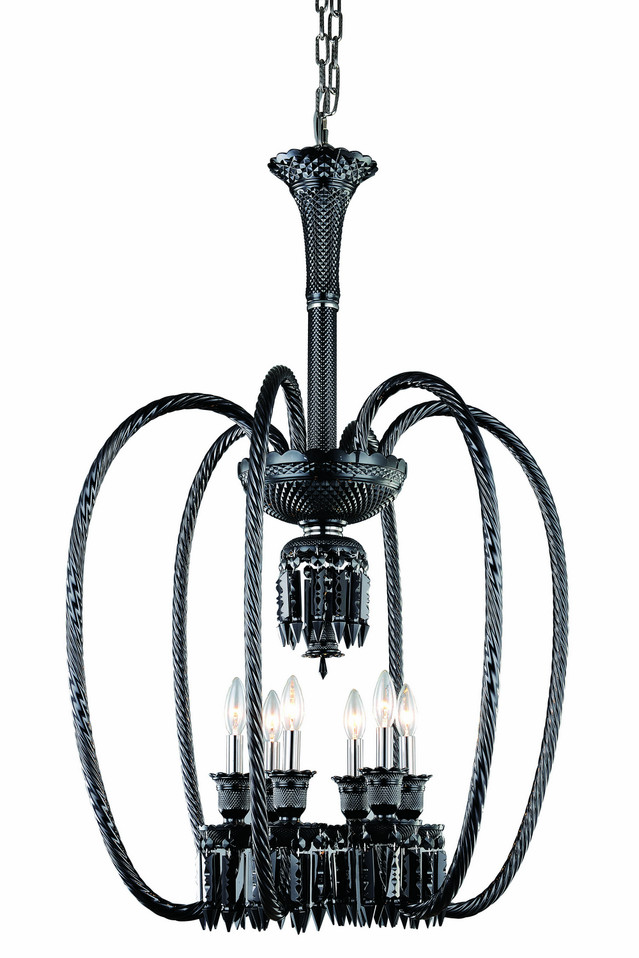 Elegant Lighting - 8906D27B-JT/EC - Six Light Chandelier - Majestic - Black