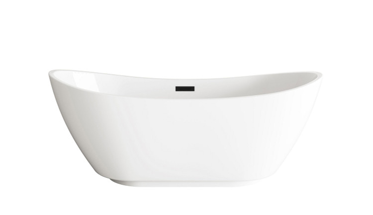 Elegant Lighting - BT10362GW-MBK - Soaking Bathtub - Ines - Glossy White