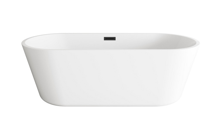Elegant Lighting - BT10671GW-MBK - Soaking Bathtub - Odette - Glossy White