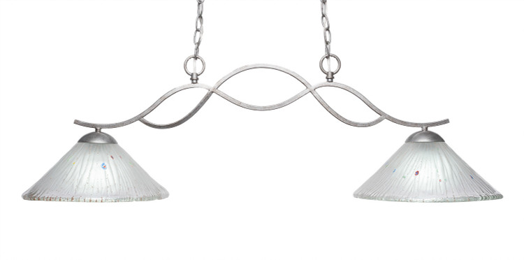 Toltec Lighting - 342-AS-701 - Two Light Island Pendant - Revo - Aged Silver