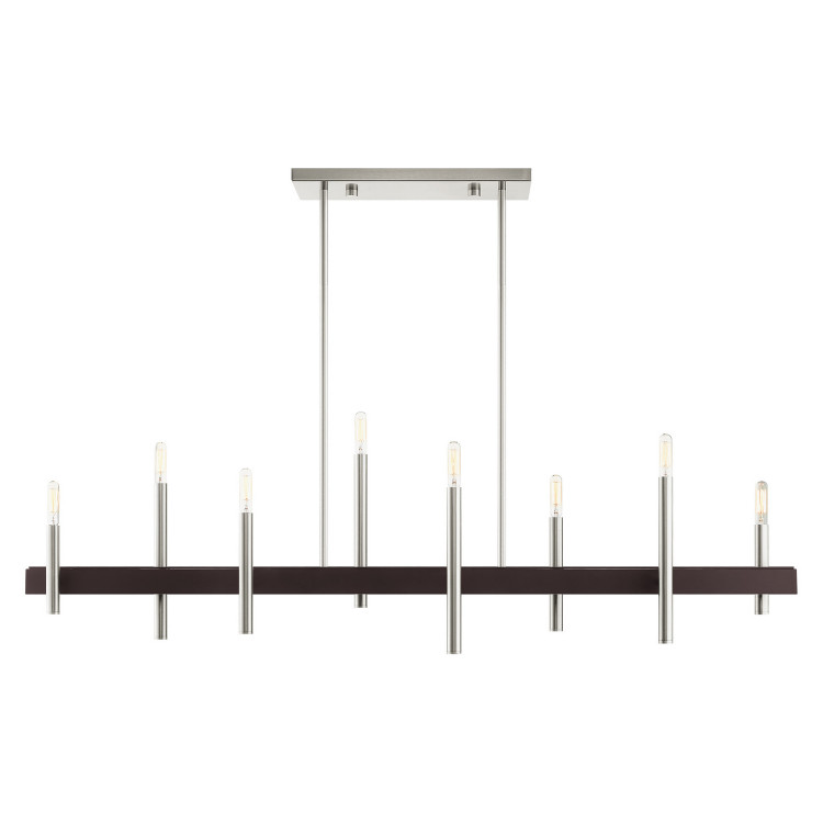 Livex Lighting - 49338-91 - Eight Light Chandelier - Denmark - Brushed Nickel w/ Bronzes
