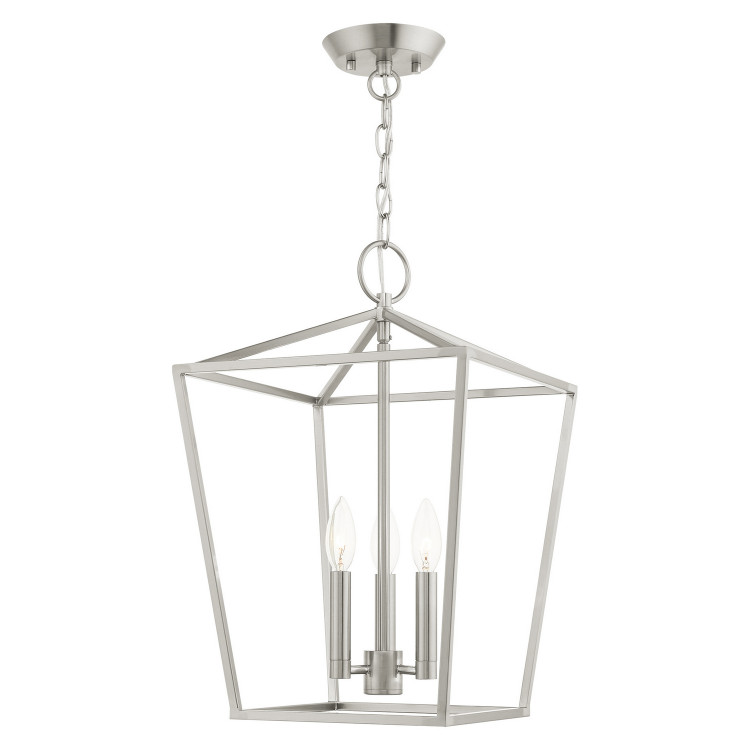 Livex Lighting - 49433-91 - Three Light Convertible Semi Flush/Lantern - Devone - Brushed Nickel
