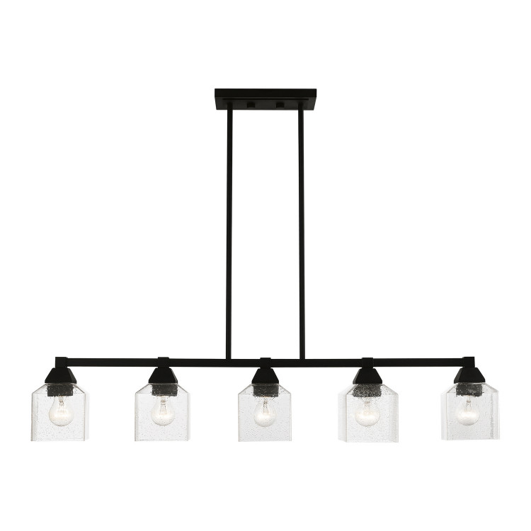 Livex Lighting - 49765-04 - Five Light Linear Chandelier - Aragon - Black