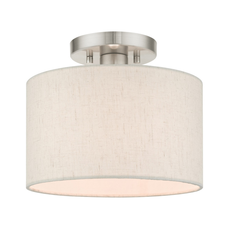 Livex Lighting - 49808-91 - One Light Semi Flush Mount - Blossom - Brushed Nickel
