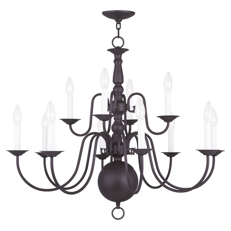 Livex Lighting - 5014-07 - 12 Light Chandelier - Williamsburgh - Bronze