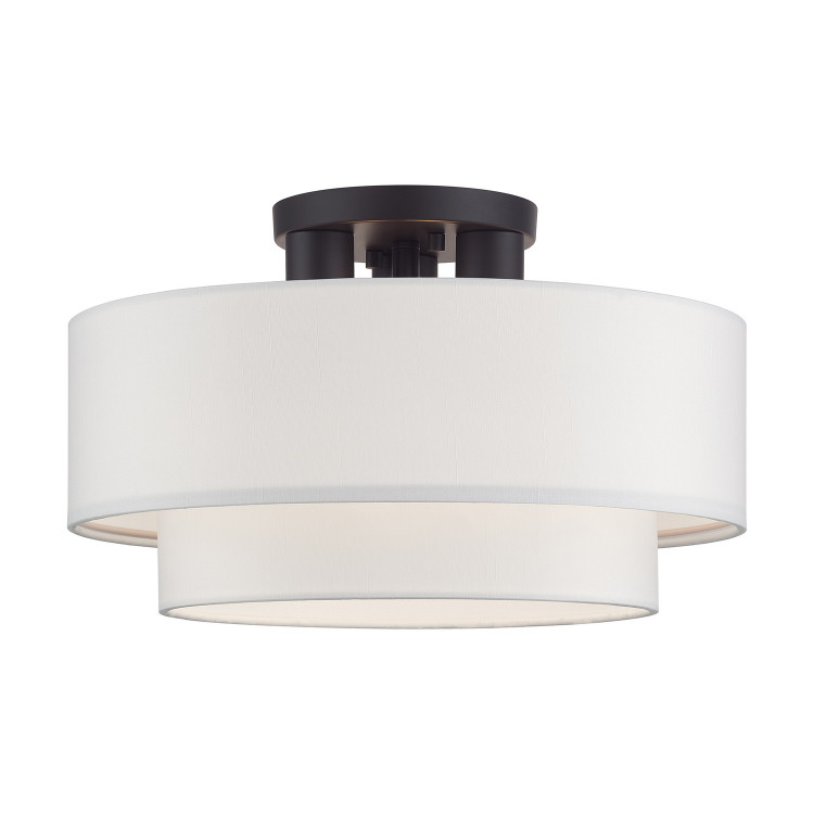 Livex Lighting - 50305-07 - Three Light Semi-Flush Mount - Manorwood - Bronze