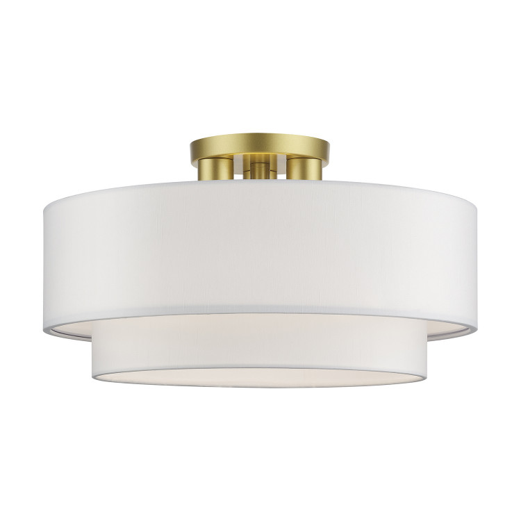 Livex Lighting - 50306-33 - Three Light Semi-Flush Mount - Manorwood - Soft Gold