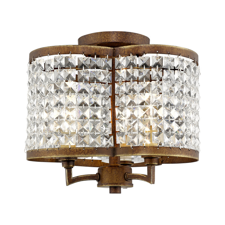 Livex Lighting - 50573-64 - Three Light Ceiling Mount - Grammercy - Hand Applied Palacial Bronze