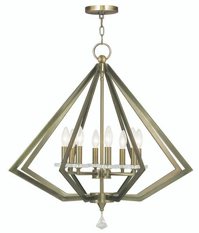 Livex Lighting - 50668-01 - Eight Light Chandelier - Diamond - Antique Brass