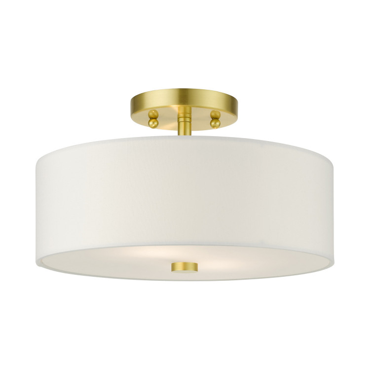 Livex Lighting - 51053-12 - Two Light Semi Flush Mount - Meridian - Satin Brass